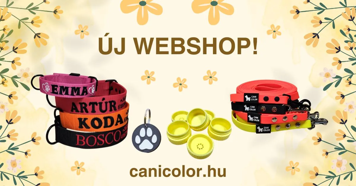 Új Canicolor webshop: hímzett nyakörvek, vizálló pórázok és kutyabiléták.